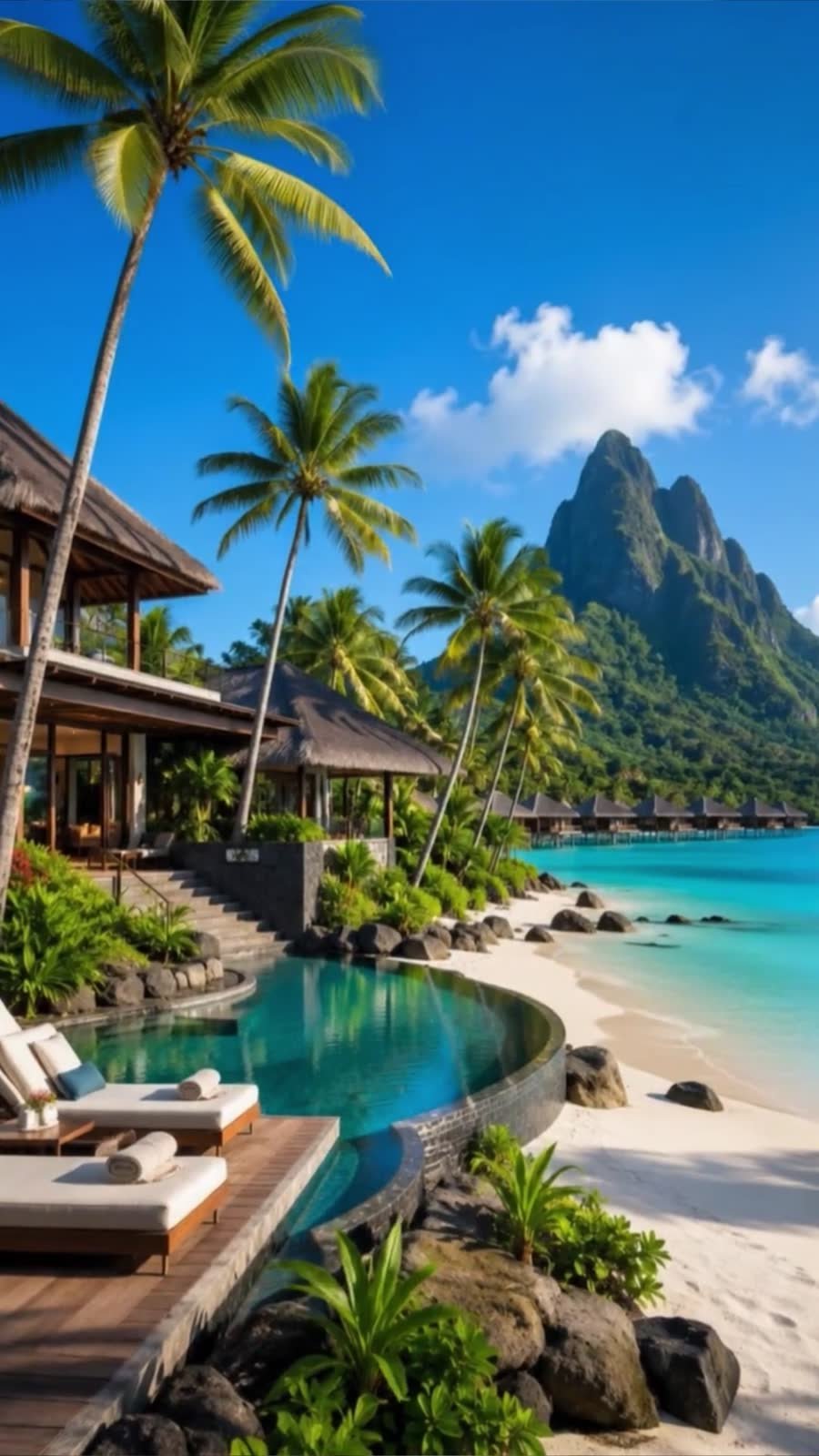 Infinity pool on a tropical beach